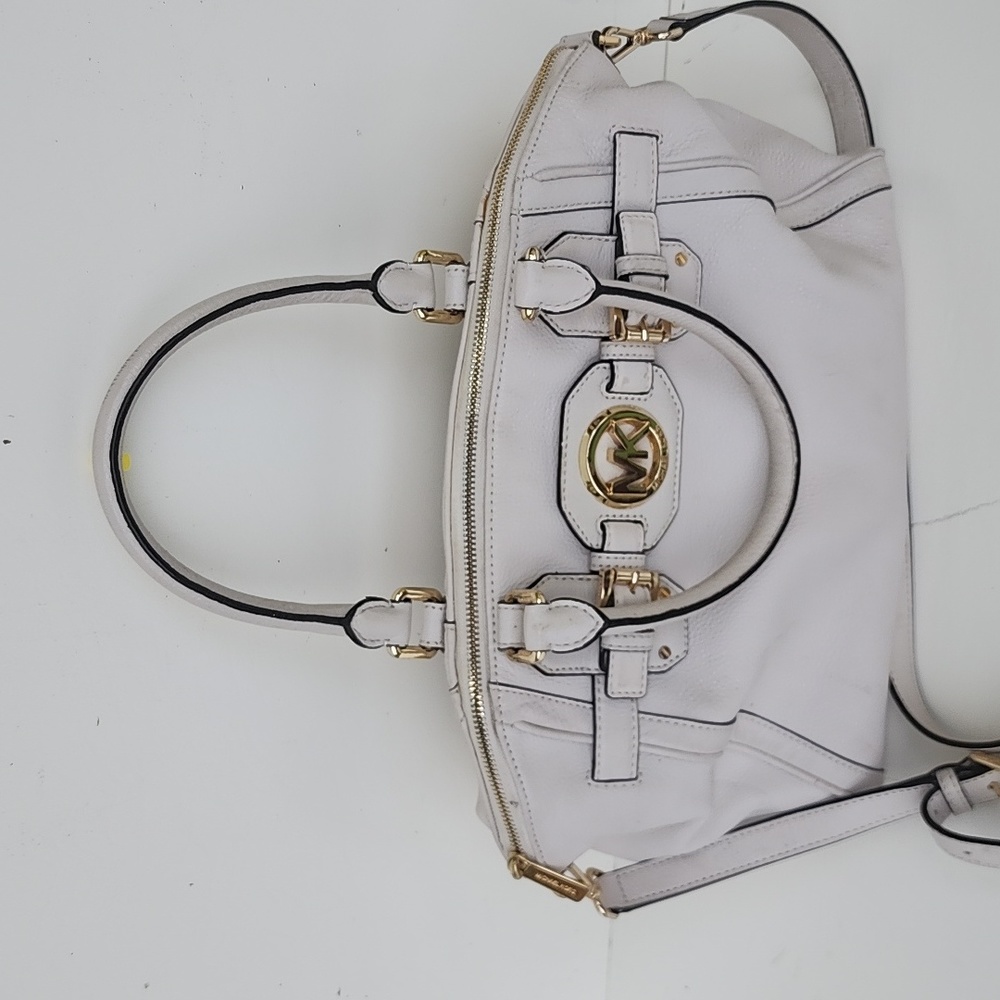 Michael Kors‎ Satchel Crossbody Bag Pebbled Ivory Leather Light Cream - Picture 6 of 15